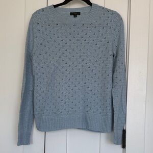 J.Crew Light Blue Pointelle Knit Sweater - Small
